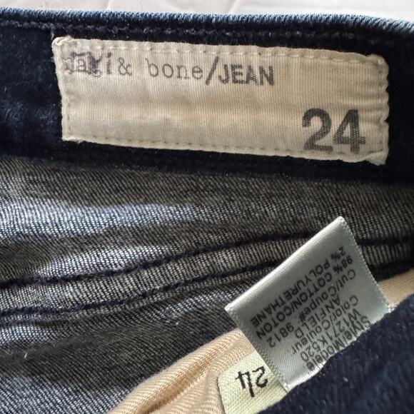 Rag & Bone Jean Women's Blue 24 Denim Skinny Ankle Zippers - Picture 10 of 11